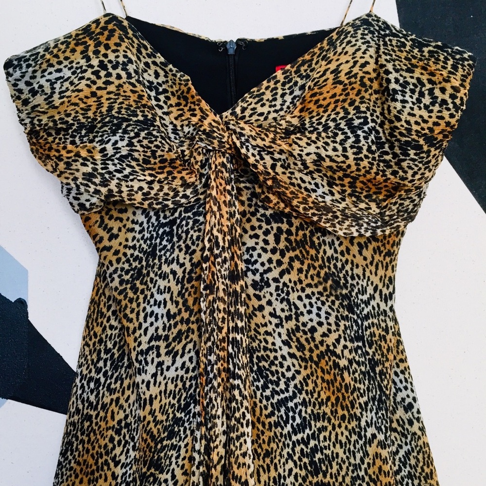 💋Plenty Silk Leopard Spaghetti Strap Slip Dress 4